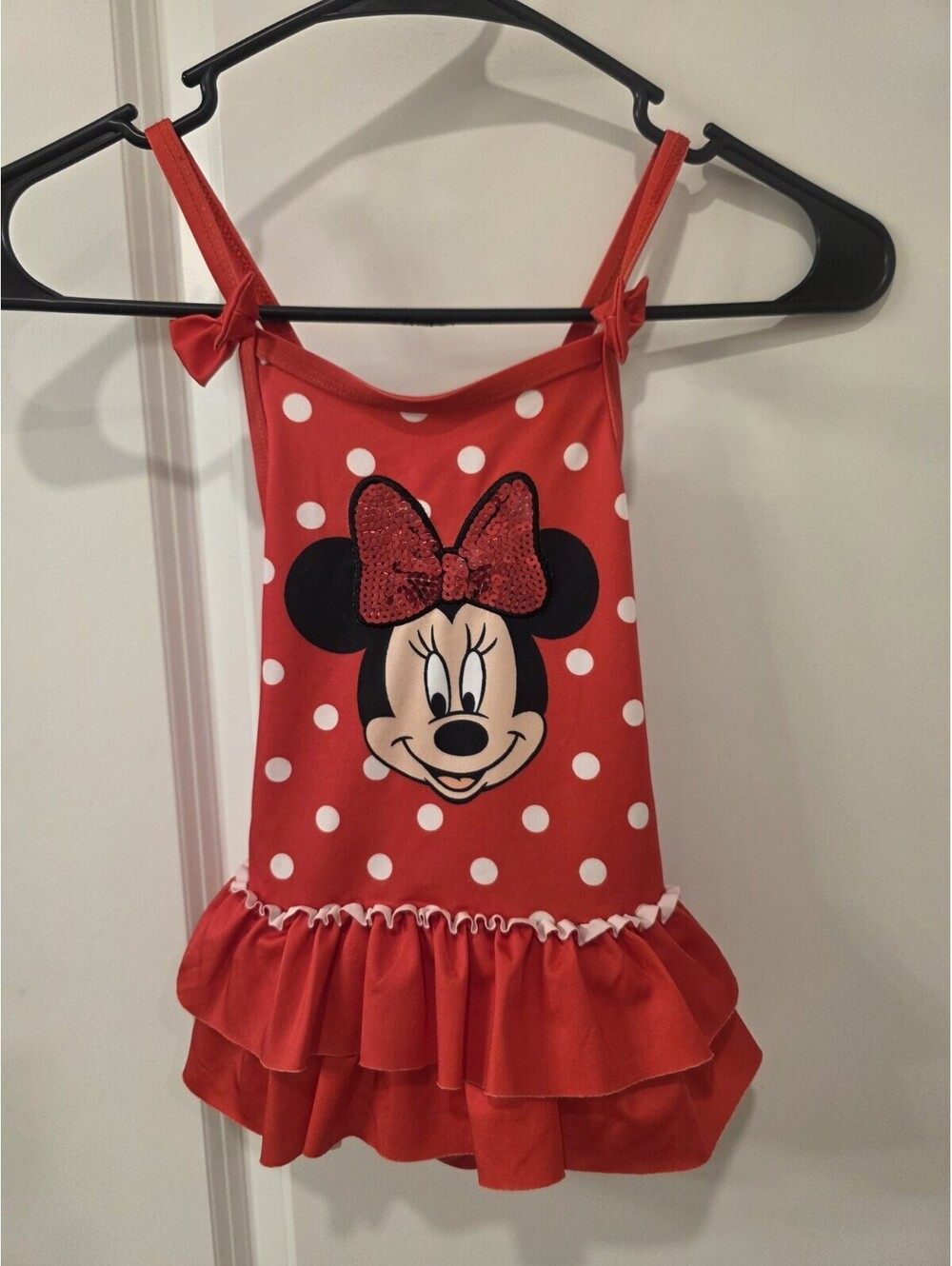 Disney's Jr Minnie Bathing Suit Minnie Mouse Red Size 4T